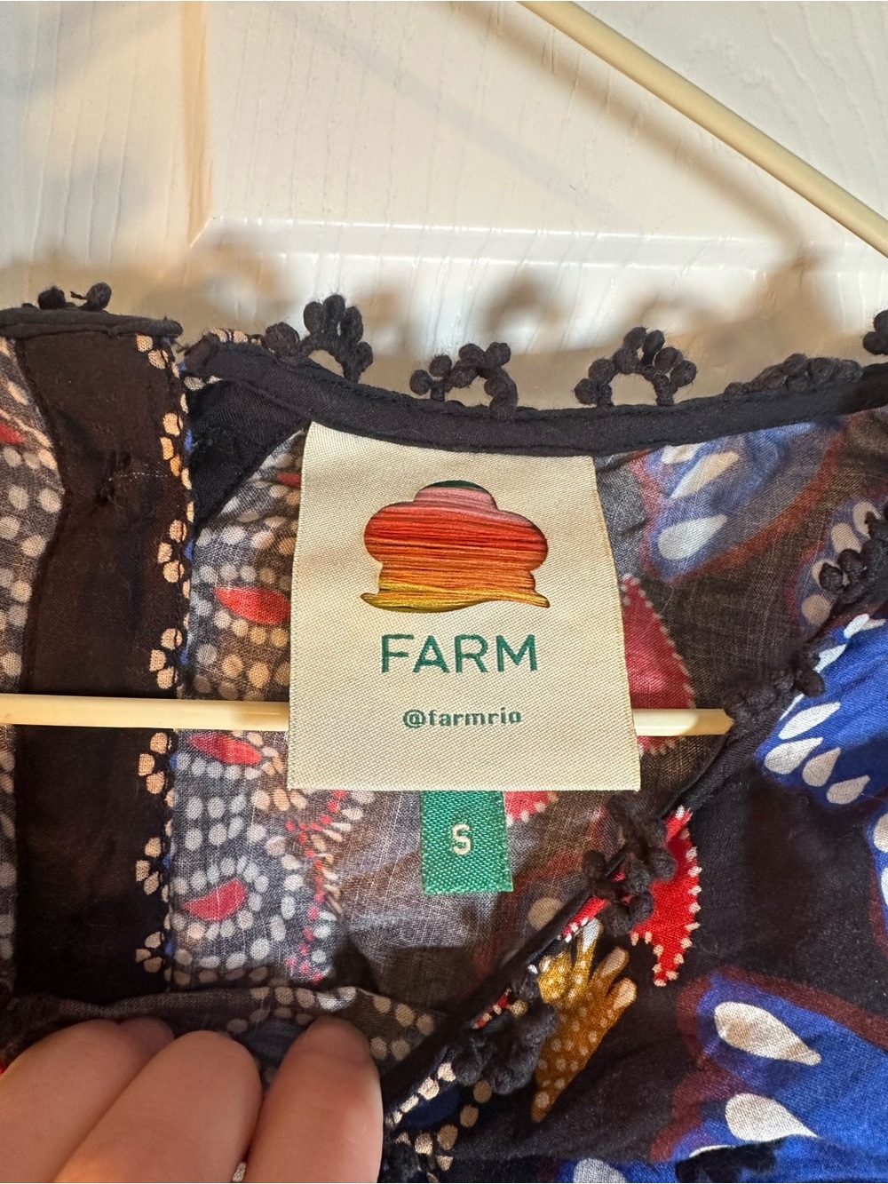Farm Rio Ainika Sparkle Black Short Sleeve Shirt - Picture 4 of 8